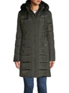 French Connection Quilted Faux Fur-trimmed Coat
