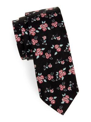 Barbara Blank Floral Tie