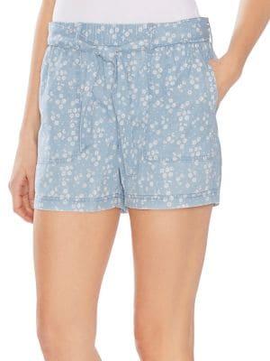 Vince Camuto Oasis Bloom Tie Waist Floral Shorts