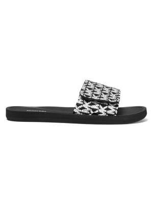 Michael Michael Kors Textured Logo Slides