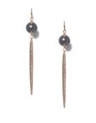 Vince Camuto Grey Pearl And Pave Crystal Statement Earrings