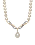 Lord & Taylor 8-10mm White Freshwater, Diamond And 14k Rose Gold Necklace