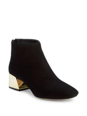 Karl Lagerfeld Paris Hayden Hardware-heel Leather Booties