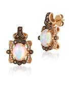 Le Vian Chocolate Diamonds, Neopolitan Opal And 14k Strawberry Gold Earrings
