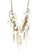 Stein And Blye Goldtone, Faux Pearl & Crystal Necklace