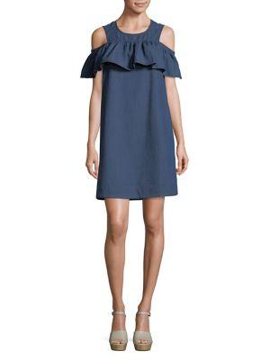 Vero Moda Samba Cold-shoulder Chambray Dress