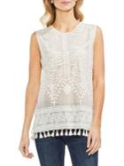 Vince Camuto Petite Tropic Heat Aztec Tassel Sleeveless Top