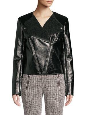Michael Michael Kors Petite Faux Shearling-trimmed Jacket