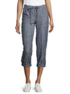 Lord & Taylor Plus Roll-up Linen Pants