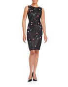 Ivanka Trump Pleated Floral Sheath Dress