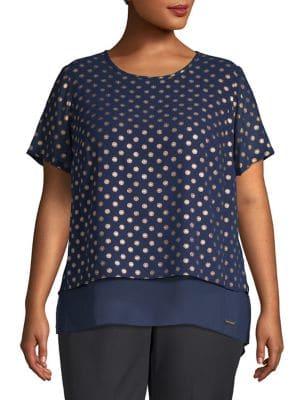 Michael Michael Kors Plus Plus Short Sleeve Dotted Tee