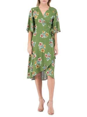 B Collection By Bobeau Orna Floral Wrap A-line Dress
