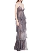 Marchesa Notte Tiered Floor-length Dress