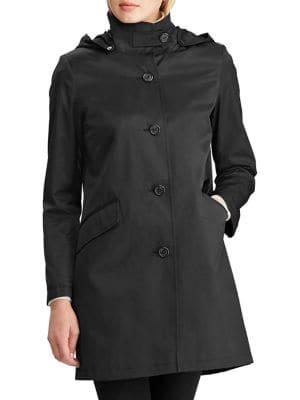 Lauren Ralph Lauren Petite Straight-fit Cotton-blend Hooded Coat