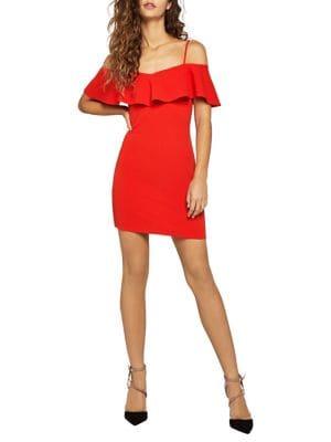 Bcbgeneration Cold-shoulder Overlay Mini Dress