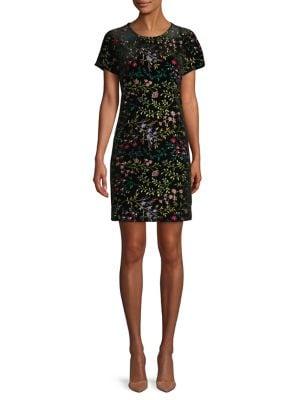 Calvin Klein Petite Embroidered Botanical Mini Dress