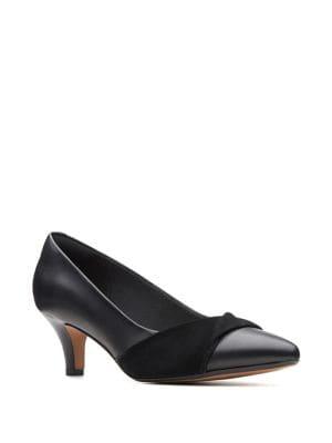 Clarks Linvale Vena Leather Kitten Heels