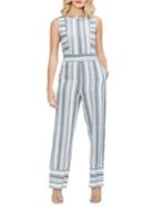 Vince Camuto Sapphire Sheen Striped Jumpsuit