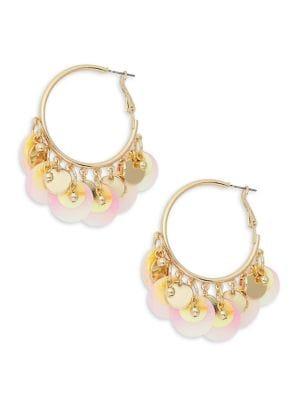 Design Lab Round-shaped Drop Hoop Earrings