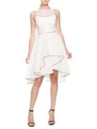 Halston Heritage Piped Mesh Flounce Dress