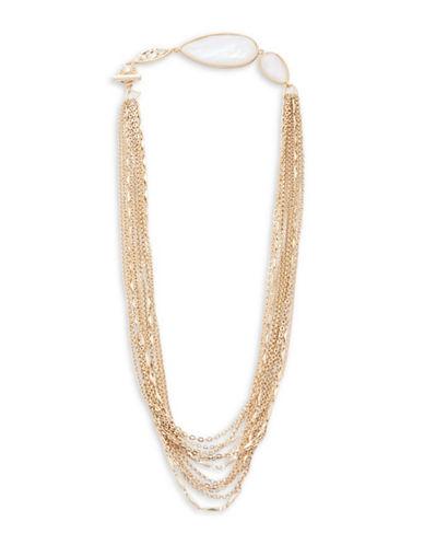 Nanette Lepore Faceted Stone Accented Layered Chainlink Necklace