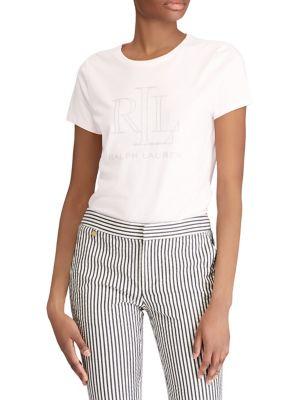 Lauren Ralph Lauren Studded Logo Cotton Tee