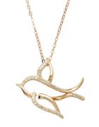 Lord & Taylor 14kt. Rose Gold And Diamond Bird Pendant Necklace