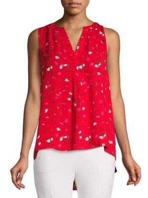 Premise Split Neck Hi-lo Printed Top