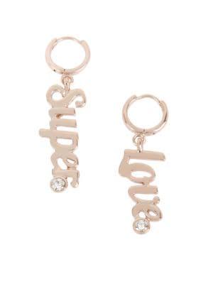 Bcbgeneration Affirmation Crystal Super & Love Mismatched Drop Earrings