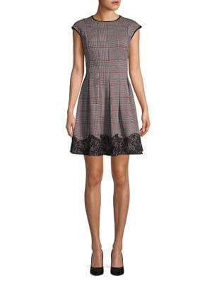 Gabby Skye Plaid A-line Dress