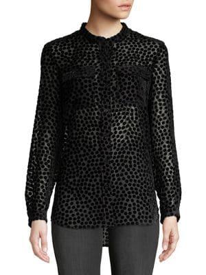 Imnyc Isaac Mizrahi Polka Dot Button-down Shirt