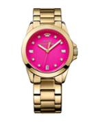 Juicy Couture Ladies Yellow Goldtone And Crystal Stella Watch