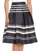 Eliza J Striped A-line Skirt