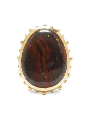 Sole Society Goldtone And Red Tigereye Statement Ring