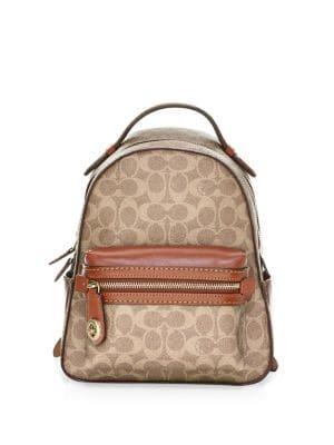 Coach Coated Canvas Logo Backpack