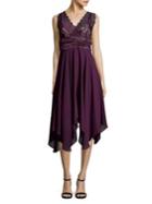 Ivanka Trump Embroidered Lace Midi Dress