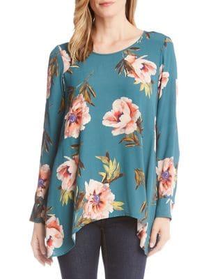 Karen Kane Handkerchief Hem Floral Top