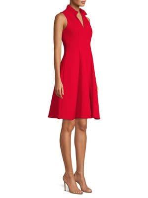 Black Halo Antoinette Collared Flare Dress