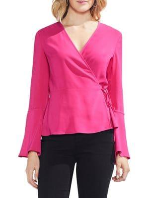 Vince Camuto Satin Wrap Blouse