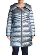 Ellen Tracy Plus Quilted Faux Down Stadium Coat