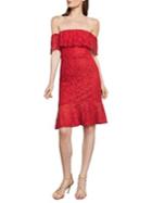 Bcbgmaxazria Off-the-shoulder Lace Overlay Dress