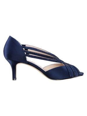 Nina Novita Cross-strap Rhinestone Pumps