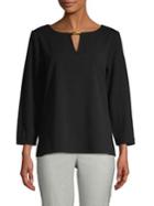 Donna Karan Cut-out Long-sleeve Top