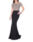 Glamour By Terani Couture Embellished Trumpet Gown