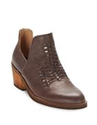 Latigo Kick Woven Cutout Leather Ankle Boots