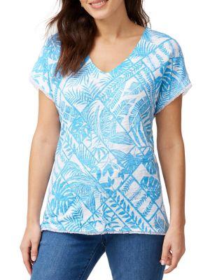 Tommy Bahama Frond Of A Frond Frayed Linen Top