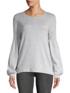 Lord & Taylor Crewneck Bubble Sleeve Sweater