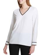 Calvin Klein Long Sleeve V-neck Blouse