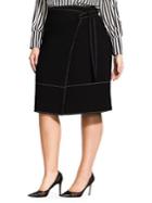City Chic Plus Contrast Stitched Skirt