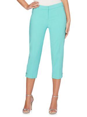 Rafaella Petite Zip-pocket Lace-up Hem Capris